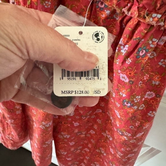Free People Petunia Mini Fit & Flare Dress Poppy M NWT! - Picture 9 of 9